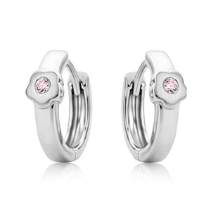 Miore Orecchino per Bambina Cerchio Argento 925 con Fiore - Ilgrandebazar