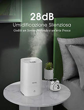 Carica l&#39;immagine nel visualizzatore di Gallery, Homasy Umidificatore 4,5 L, Ultrasuoni a Riempimento Bianco