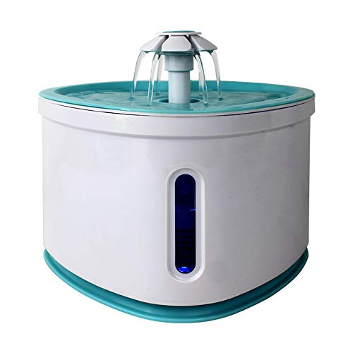 CNSSKJ - Fontana di acqua per cani e gatti, 2 l, a forma cuore, Blu