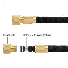 Carica l&#39;immagine nel visualizzatore di Gallery, Tubo da Giardino Estensibile 15M/50FT, Raccordi in Ottone 50FT-Black