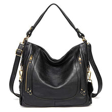 Carica l&#39;immagine nel visualizzatore di Gallery, Kasgo Borsa Donna, Grande Borse Tracolla Pelle PU a Spalla Moda Nero