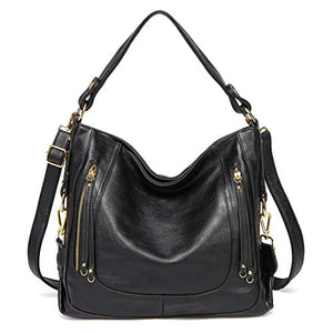 Kasgo Borsa Donna, Grande Borse Tracolla Pelle PU a Spalla Moda Nero