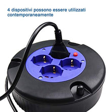 Carica l'immagine nel visualizzatore di Gallery, EXTRASTAR Prolunga Elettrica con Avvolgicavo 5 mt,4 Prese Polivalenti 5 metri