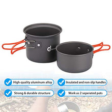 Carica l'immagine nel visualizzatore di Gallery, Odoland Camping Cookware Kit con Pentola e Padella da Campeggio in Alluminio...
