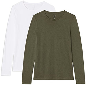 Marchio Amazon - MERAKI T-shirt Girocollo a Manica Lunga Donna - Ilgrandebazar