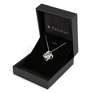 B.Catcher Collana con pendenti gemelli in zircone cubico ed argento 925 - Ilgrandebazar