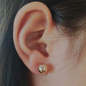 Orecchini a bottone a sfera in 14k oro riempito tondi misura 8mm Semplici...