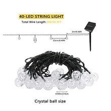Carica l&#39;immagine nel visualizzatore di Gallery, Catena Luminosa Solare - 40 LED 8M/26.3FT Luci Decorative Bianco Caldo