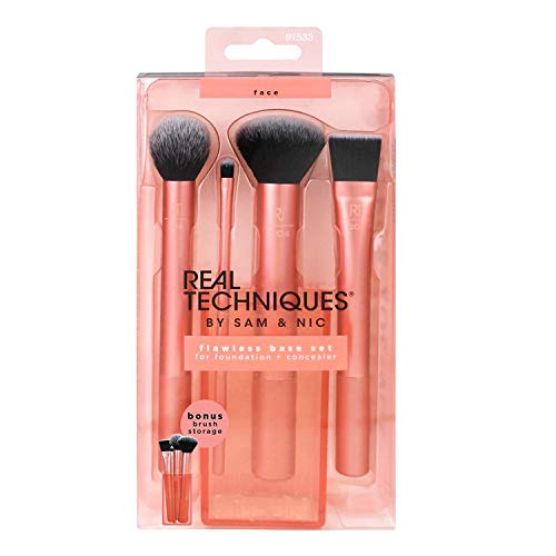 Real Techniques - Set 4 pennelli per Base Trucco (colori assortiti)