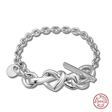 Carica l&#39;immagine nel visualizzatore di Gallery, MOCCI 2019 - Braccialetto da donna con cuore annodato in argento 925, 18 cm - Ilgrandebazar