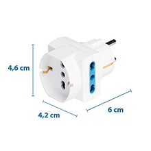 Carica l&#39;immagine nel visualizzatore di Gallery, Poly Pool PP2351 Adattatore Triplo con 2 Prese Bivalenti, 1 Presa Bianco - Ilgrandebazar