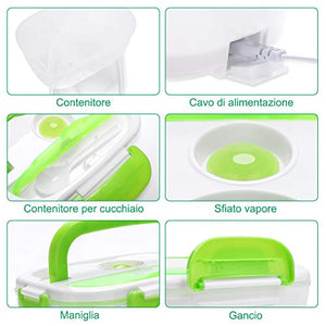 YISSVIC Scaldavivande Portavivande Elettrico Lunch Box Portatile Plastica... - Ilgrandebazar