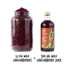 Carica l&#39;immagine nel visualizzatore di Gallery, Succo di Mirtillo Rosso Biologico da 500 ml, Prodotto al 100% Bacche...
