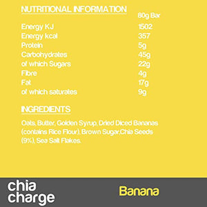 Chia Charge banana energia flapjacks - 20 x 80g barrette energetiche -...
