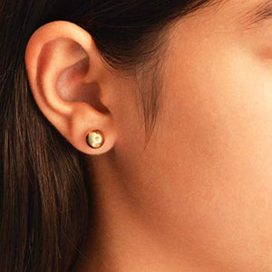 Orecchini a bottone a sfera in 14k oro riempito tondi misura 8mm Semplici...