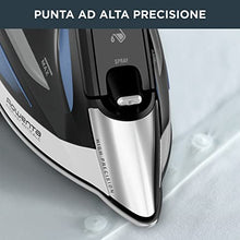 Carica l&#39;immagine nel visualizzatore di Gallery, Rowenta DW7320D1 Everlast Anticalc Ferro a Vapore, 2700 W, getto a vapore potente, 400 micro-fori, sistema anticalcare, nero/azzurro, Nero/Blu