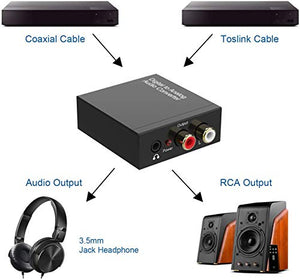 Convertitore Audio Digitale Analogico, 192Khz Adattatore Ottico RCA da...