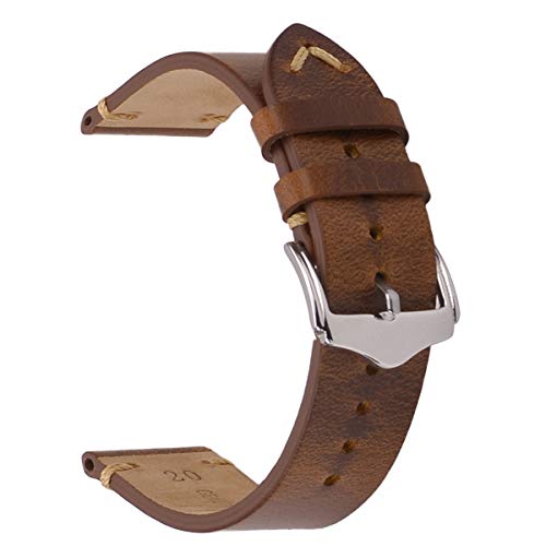 Cinturini orologi in pelle, APACHE Crazy Horse/Cera 20mm, Olio Marrone Chiaro - Ilgrandebazar