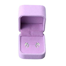 Carica l&#39;immagine nel visualizzatore di Gallery, Orecchini unicorno con zirconi cubici S925 argento sterling ipoallergenico...