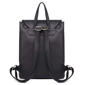 Miss Lulu Borsa a Tracolla Zaino Casual in Pelle PU Moda Donna (Nero) Nero