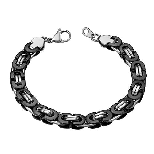 ChainsHouse Bracciale unisex in acciaio inossidabile Braccialetto Nero 8 Mm - Ilgrandebazar