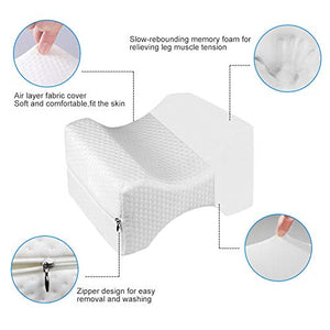 Cuscino per ginocchia per dormire, Cuscini per gambe ortopedico con schiuma memory per traversine laterali, cuscino per supporto per ginocchio per sciatico gamba schiena alleviare il dolore bianco