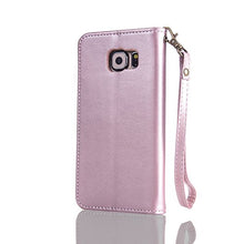 Carica l'immagine nel visualizzatore di Gallery, ISAKEN Compatibile con Samsung Galaxy S6 Custodia - Libro Rose: rose gold