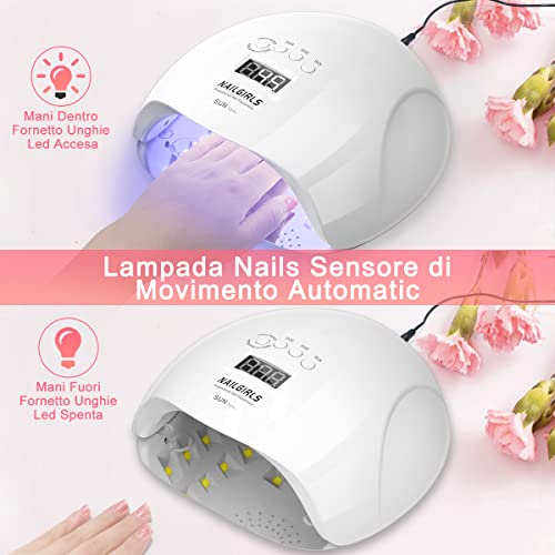 Nailgirls Lampade UV Per Unghie, 150W Portatile Asciuga Smalto Fornett –