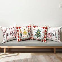 Carica l&#39;immagine nel visualizzatore di Gallery, ARNTY Natale Federe Cuscini Divano 45x45, Natale Federe Cuscino,Cuscini Natalizi,Copricuscini Divano Set di 4 Fodere Cuscini Moderna Federe Decorative Camera da Letto Divano Cuscino per Esterno