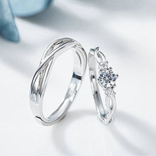 Carica l&#39;immagine nel visualizzatore di Gallery, 2PCS Anelli Fidanzamento Ti amo Incisione Argento 925 I Love You-sytle 1 - Ilgrandebazar
