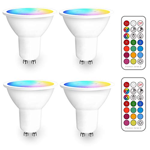 iLC LED Lampadine Faretto GU10 colorate Cambiare colore Confezione Da 4 - Ilgrandebazar