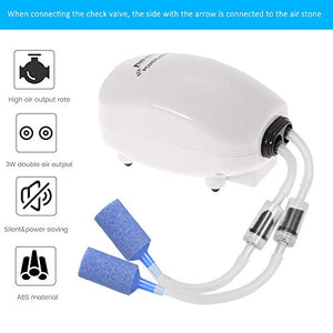 Anself Set di Acquario Pompa Areatore Ultra Silenzioso con 2 Tubo 3 Pietra... - Ilgrandebazar
