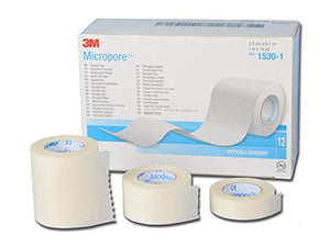 3M Micropore™ - 2.5 cm x 9.14 mt Cerotto delicato in carta, Confezione da 12... - Ilgrandebazar