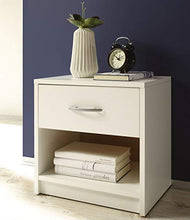 Carica l&#39;immagine nel visualizzatore di Gallery, Comodino con Cassetto e Scompartimento Aperto, Bianco, 39 x 41 x 28 Bianco - Ilgrandebazar