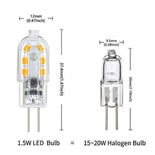 Carica l&#39;immagine nel visualizzatore di Gallery, DiCUNO lampadina 10-Pack G4 1.5W LED, 180LM, AC/DC 12V lampadine Bianco Caldo - Ilgrandebazar