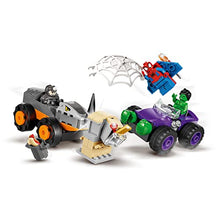 Carica l&#39;immagine nel visualizzatore di Gallery, LEGO 10782 Marvel Spidey e i Suoi Fantastici Amici Resa dei Conti tra Hulk e Rhino, Spider-Man Giocattolo con Macchine Monster Truck, Giochi per Bambini e Bambine dai 4 Anni