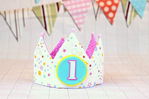 Decorazione di compleanno, corona stoffa per neonati e bambina - Ilgrandebazar