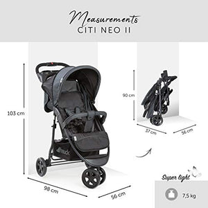 Hauck Citi Neo II Passeggino a 3 Ruote Leggero, 7.5 kg da 0 Mesi Caviar/Stone - Ilgrandebazar
