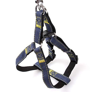 Set guinzaglio per Cani Collare in Denim Gatto di Small, Nero - Ilgrandebazar