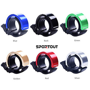 Sportout - Mini Campanello per Bicicletta, in Lega di Alluminio, con Nero