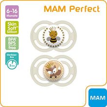 Carica l'immagine nel visualizzatore di Gallery, MAM Perfect - Ciuccio in silicone 6-16 mesi, Privo di BPA, Unisex, Modelli...