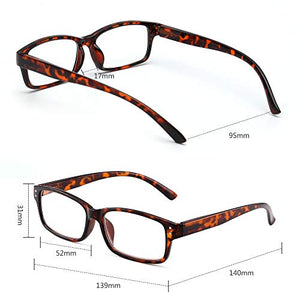 4 Pacco Occhiali da Lettura in Plastica con +1.25, 4 Pacchi Colore Misto - Ilgrandebazar