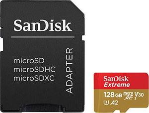 SanDisk Extreme Scheda di Memoria microSDXC da 128 GB e adattatore SD 128