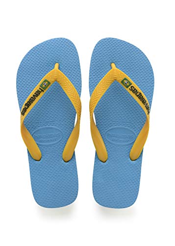 Havaianas Brasil Logo 4110850, 43/44 EU, Blu Turquoise Citrus Yellow