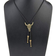 Carica l&#39;immagine nel visualizzatore di Gallery, JOYMIAO Gioielli della Collana Cravatta in Pelle da Uomo Retrò Testa Di Toro - Ilgrandebazar