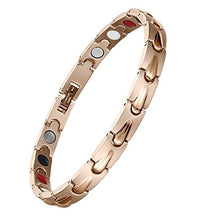 Carica l&#39;immagine nel visualizzatore di Gallery, Ebuty Donne in Acciaio Inox Magnetico Terapia Braccialetto Oro Rosa 4... - Ilgrandebazar