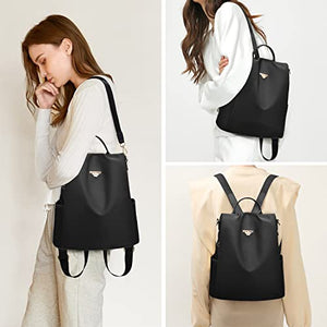 shepretty Zaino Donna antifurto Borsa Tracolla Zainetto Viaggio Daypack zaino donna scuola, 8864Nero