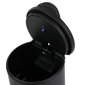 TRIXES Posacenere in Plastica da Auto con Coperchio e LED - Nero