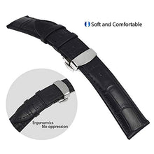 Carica l'immagine nel visualizzatore di Gallery, 20mm Cinturino Per Orologio Da Polso Uomo Donna Di Pelle Cachi 20mm, Nero - Ilgrandebazar