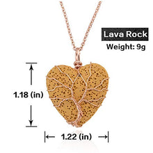 Carica l&#39;immagine nel visualizzatore di Gallery, Jovivi Gioielli Donna Collana con Ciondolo Cuore in Lava Diffusore Giallo - Ilgrandebazar